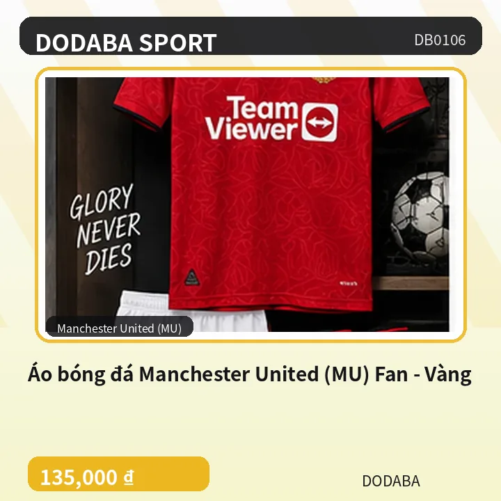 Áo bóng đá Manchester United (MU) Fan - Vàng