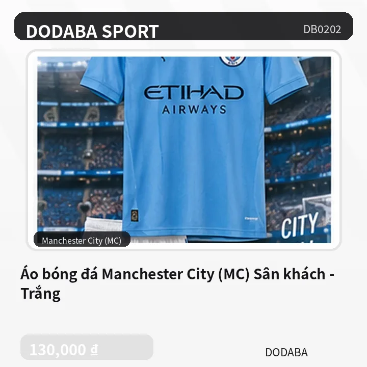 Áo bóng đá Manchester City (MC) Sân khách - Trắng