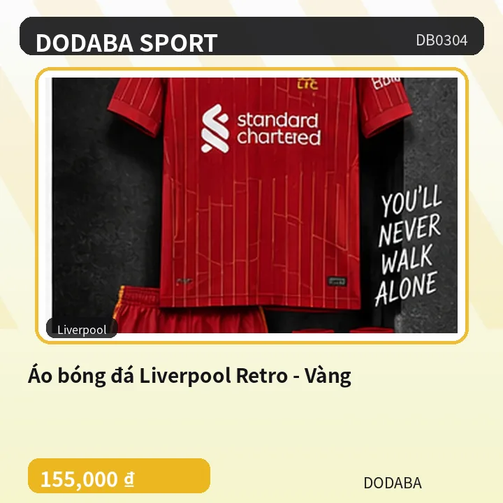 Áo bóng đá Liverpool Retro - Vàng