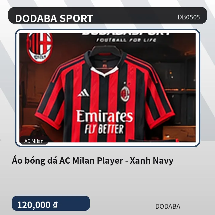 Áo bóng đá AC Milan Player - Xanh Navy