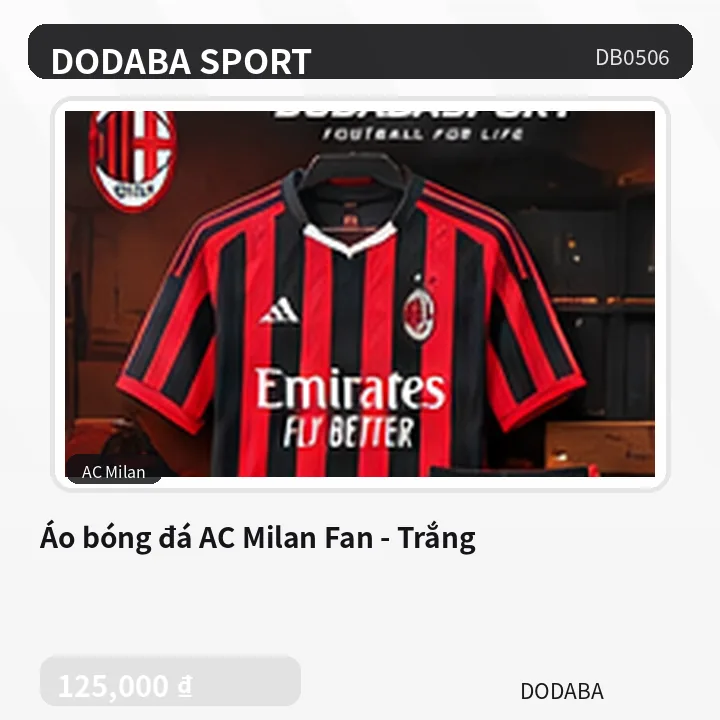 Áo bóng đá AC Milan Fan - Trắng