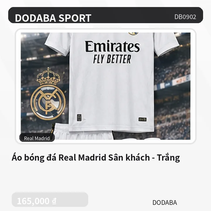 Áo bóng đá Real Madrid Sân khách - Trắng