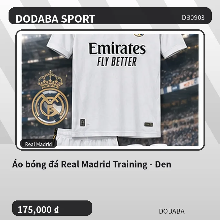 Áo bóng đá Real Madrid Training - Đen