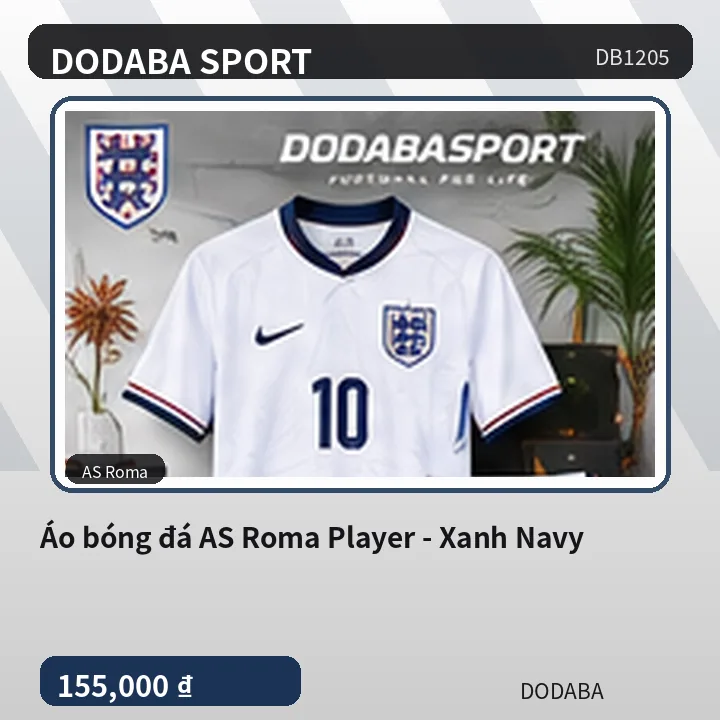 Áo bóng đá AS Roma Player - Xanh Navy