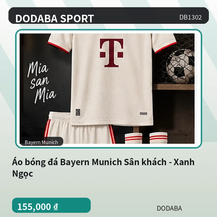 Áo bóng đá Bayern Munich Sân khách - Xanh Ngọc