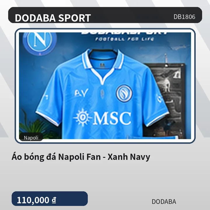 Áo bóng đá Napoli Fan - Xanh Navy