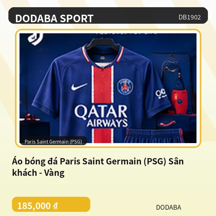 Áo bóng đá Paris Saint Germain (PSG) Sân khách - Vàng