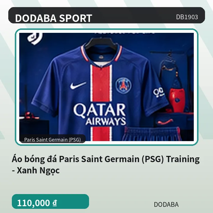 Áo bóng đá Paris Saint Germain (PSG) Training - Xanh Ngọc