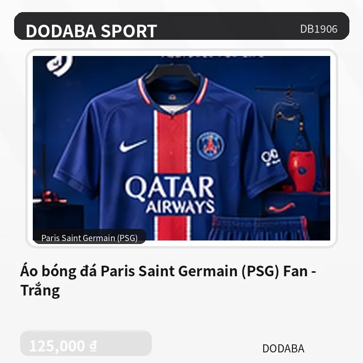 Áo bóng đá Paris Saint Germain (PSG) Fan - Trắng
