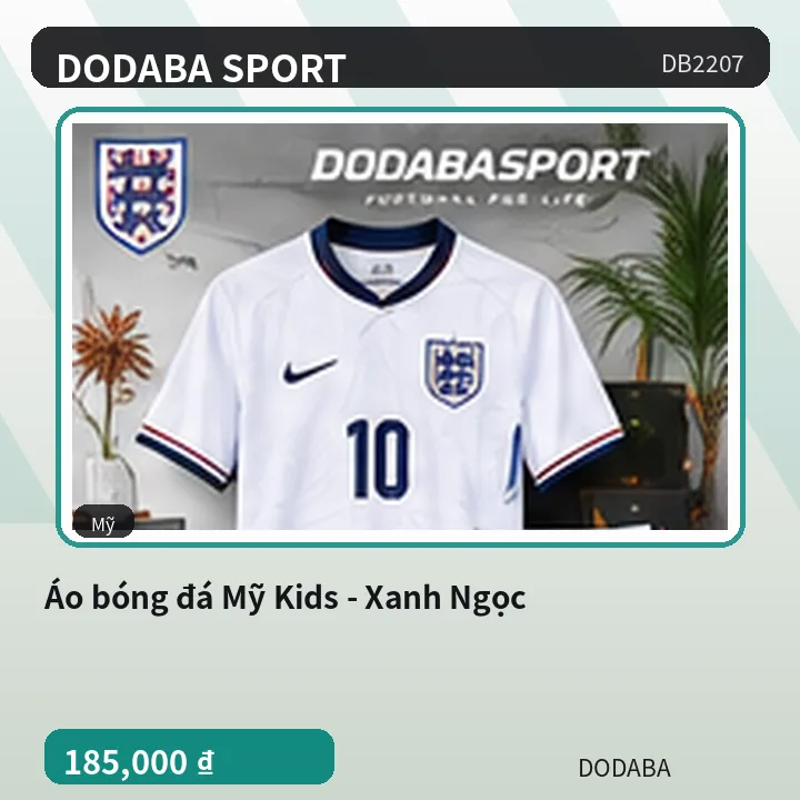 Áo bóng đá Mỹ Kids - Xanh Ngọc