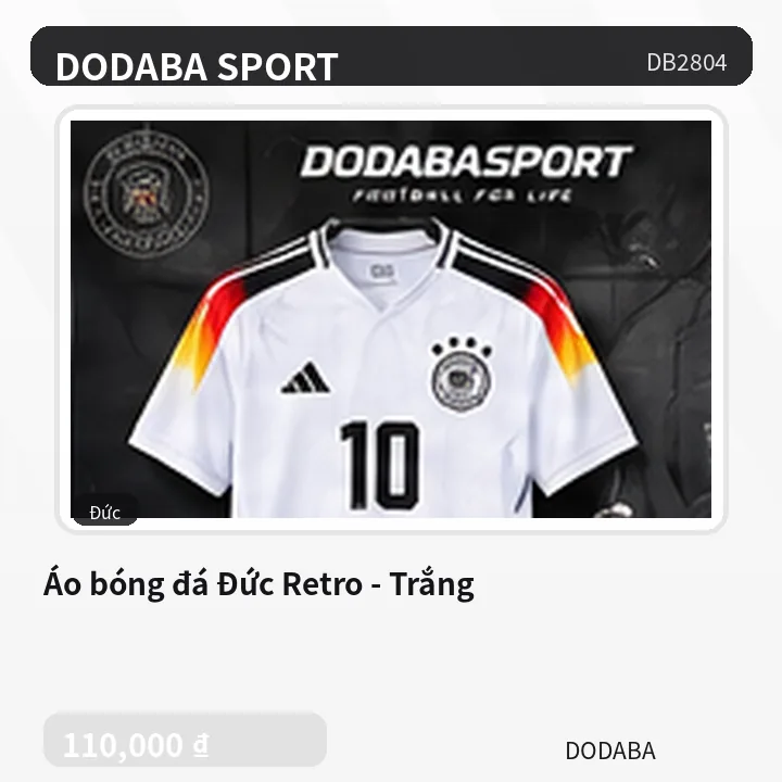 Áo bóng đá Đức Retro - Trắng