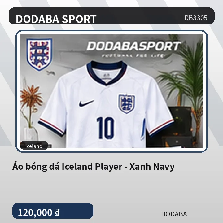 Áo bóng đá Iceland Player - Xanh Navy