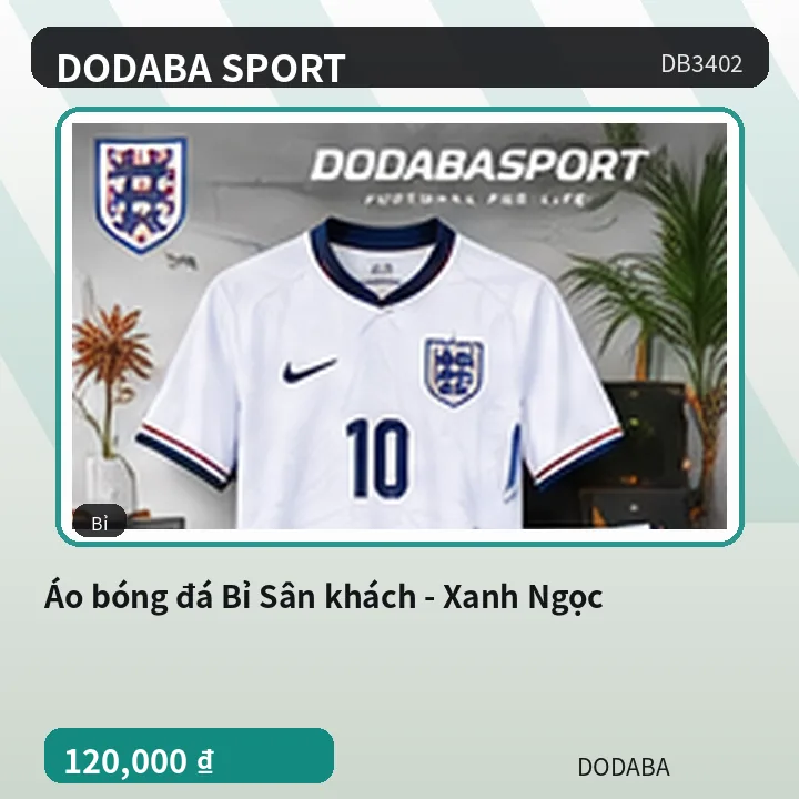 Áo bóng đá Bỉ Sân khách - Xanh Ngọc