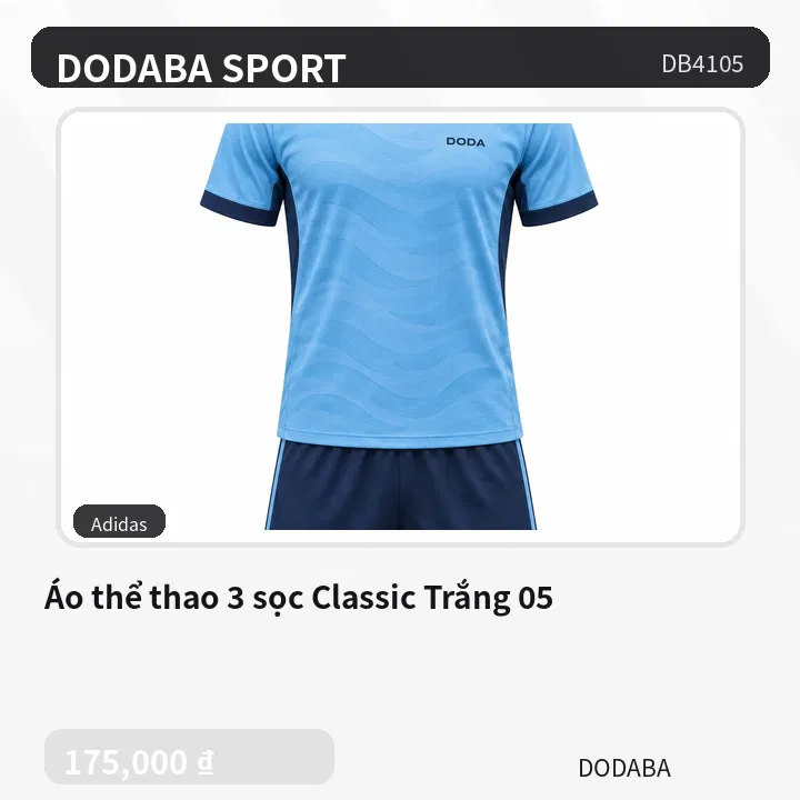 Áo thể thao 3 sọc Classic Trắng 05